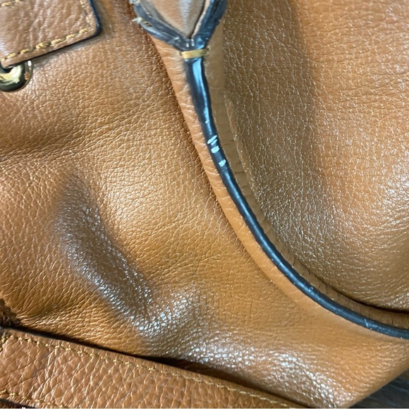 Michael Kors Women's Large Brown Leather Hamilton Crossbody Handbag - Picture 7 of 15